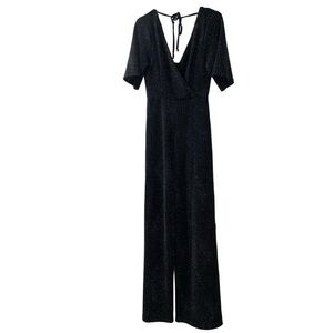 Altar'd State Glitter Shimmering Black Jumpsuit Party NYE XSmall